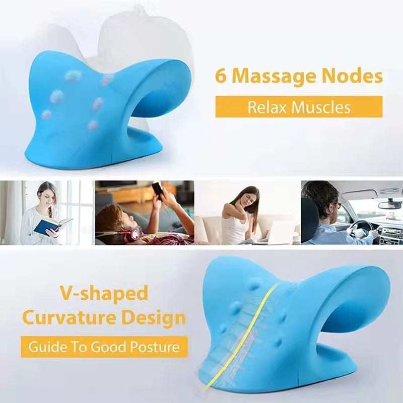 Neck Stretcher Shoulder Cervical Chiropractic Traction Device Head Back Body Massager Massage Pillow